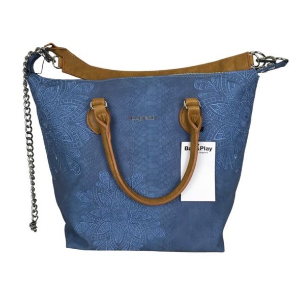 Desigual Stamped Floral Print Tote Bag DM13 - Picture 2 of 8